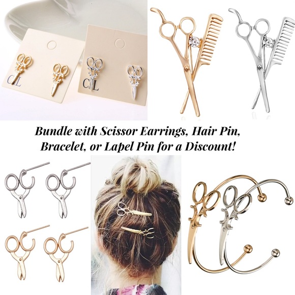 2 Pcs Decorative Scissor Hair Pins - Picture 12 of 13